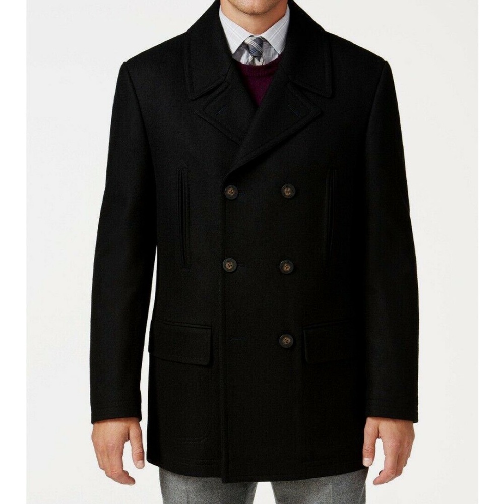 Lauren Ralph Lauren Luke Solid Wool-Blend Peacoat Coat in Black